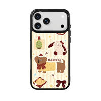 Coque de téléphone AG Feeling Black Edge avec motif Hot Dog doré pour iPhone 17, 17 Pro Max, 16 Pro, 15, 15 Pro Max, 15 Pro, 14 Pro Max – Coque magnétique
