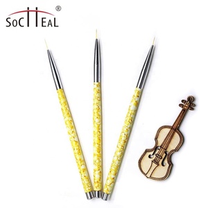 Vente en gros Meilleur Prix Socheal 3Pcs Coloré Marbre <span class=keywords><strong>Acrylique</strong></span> Manche Multifonctionnel Nail Art Liner <span class=keywords><strong>Peinture</strong></span> Dessin Brosse Ensemble - Product Image 5