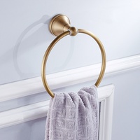 Ensemble d'accessoires de salle de bain en cuivre massif avec garantie de 10 ans, finition or antique, porte-serviettes et porte-mouchoirs de haute qualité, kit de quincaillerie de luxe de style européen