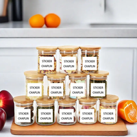 Pot de stockage de nourriture hermétique transparent avec couvercle en bois conteneur de stockage de garde-manger de cuisine pour nouilles farine céréales café