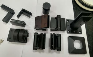 Матовая черная Заборная дверь для бассейна из нержавеющей стали со стеклянной пружиной, самозакрывающийся шарнир - Product Image 5