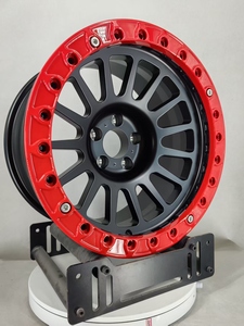 ล้ออัลลอยด์อะลูมิเนียมฟอร์จสีแดงดำใหม่ 5x139.7 6x139.7 แบบ Beadlock ขนาด 16 17 <span class=keywords><strong>18</strong></span> นิ้ว สำหรับรถออฟโรด <span class=keywords><strong>SUV</strong></span> F-150 Tacoma 30 มม. - Product Image 3