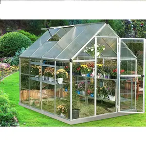 易组装防雹防紫外线温室聚碳酸酯板花园铝框温室
