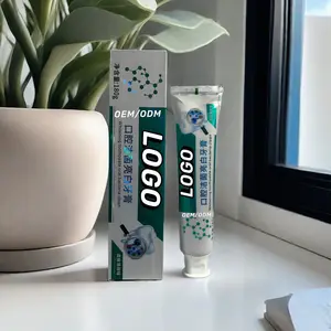 Embalagem de fabricante de tubos ecológicos para comprimidos de pasta de dente, embalagem de alumínio vazia para hotel, pasta de dente com sabor close-up