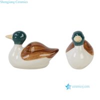 Figurines de canards en céramique rouge, verte et jaune de style hollandais RZTO100-A/ RZTO101-A/ RZTO102-A