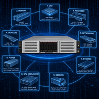 Serveur en rack SR650a V4 2U, double processeur Xeon, 6 GPU, DDR5-6400, PCIe 5.0, testé pour l'inférence IA et le deep learning