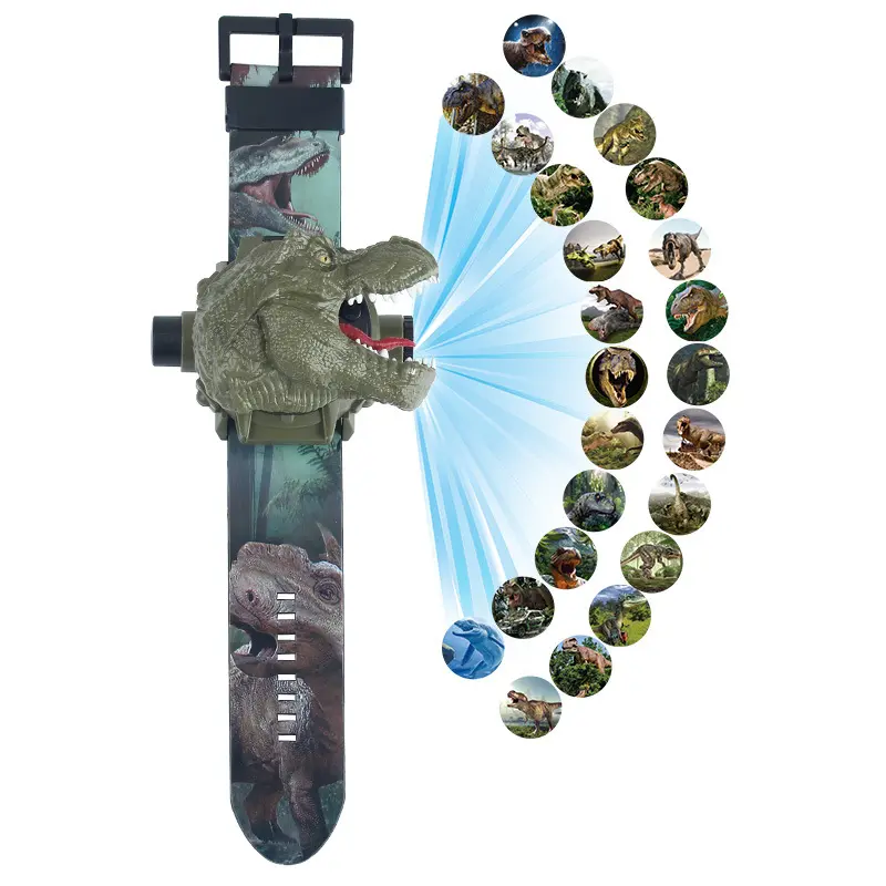 베스트 셀러 어린이 공룡 시계 프로젝터 쥬라기 세계 디노 장난감 교육 프로젝션 장난감 T-렉스 전자 시계
