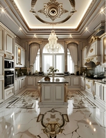 Grandes armoires de luxe personnalisées cuisine pour villa maison grande île pour fête taille personnalisée