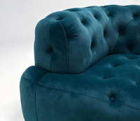 Canapé Chesterfield de luxe en velours capitonné 3 places, canapé moderne de luxe léger pour salon, mobilier de hall d'hôtel