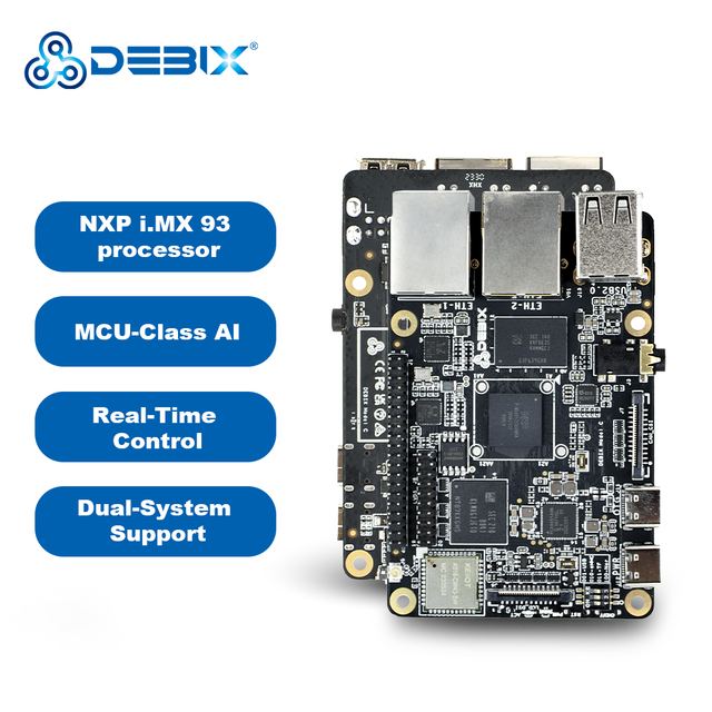 DEBIX Model C OEM I.MX9352 Industrial Single Board Computer with AI NPU Low Power PoE Support for Smart Factory Automation