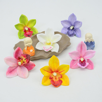 Tête de fleur d'orchidée artificielle de haute qualité pour la décoration murale de mariage, vente en gros, design tendance