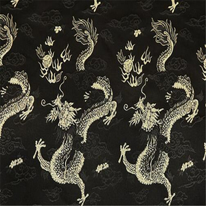 Çin desen Polyester brokar kumaş jakarlı ejderha tasarı<span class=keywords><strong>m</strong></span> siyah altın Cheongsam - Product Image 5
