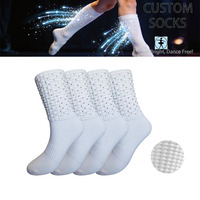 Chaussettes de danse irlandaise en nylon coloré personnalisées de haute qualité, respirantes, antidérapantes, blanches, tricotées et respirantes