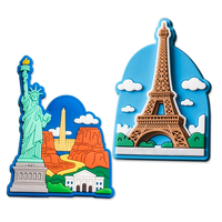Penjualan Terlaris Desain Kustom Stiker Kulkas PVC Grosir Suvenir Kota Menara Eiffel 3D Bentuk Kustom Ramah Lingkungan