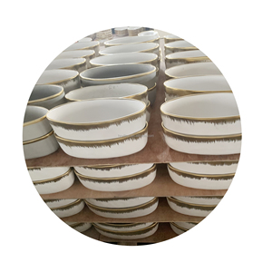 Prodotti di tendenza bianco oro ceramica stoviglie porcellana venduti da tonnellate ciotola mista modelli a buon mercato - Product Image 5