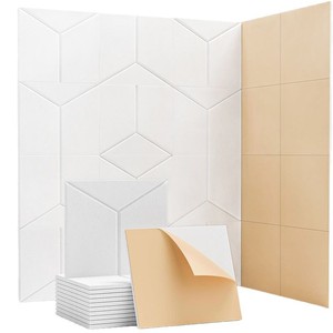 Paquete de 12 Paneles Acústicos Decorativos de Pared Autoadhesivos Hexagonales, Paneles de Fieltro PET Grabados en 3D para Estudio, Hogar y Oficina - Product Image 5