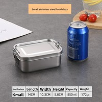 Boîte à lunch BOSAI en acier inoxydable 304 de qualité alimentaire, couvercle compatible lave-vaisselle, grande capacité, style bento moderne, conservation de la fraîcheur
