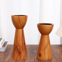 Support de bougie en bois fait main 2026, pas cher, en bois de manguier, pour bougies chauffe-plat et pilier, forme personnalisée, décoration pour mariage, Noël et festivals