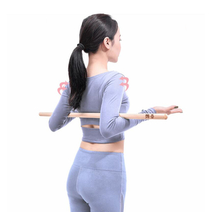 Logo personalizzato forma posteriore raddrizzante palo in legno <span class=keywords><strong>Pilates</strong></span> Yoga bastoni - Product Image 4
