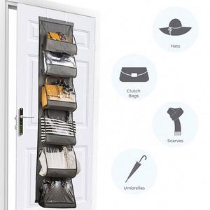 กระเป๋าจัดเก็บของแบบแขวนประตู 6 ชั้น พับได้ มีหน้าต่างใส - Product Image 1