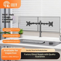 Support de moniteur double écran One Mu, direct usine, réglage en hauteur, inclinaison à 90°, construction en acier laminé à froid, best-seller