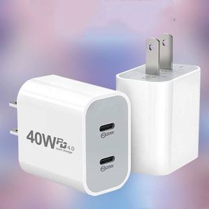 AU US UK EU <b>Plug</b> PD40W Dual 20W USB C Port <b>Fast</b> Type c Charger for Mobile Phone - Product Image 3