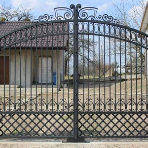 Porte de jardin extérieure en fer forgé Entrée européenne classique de style vintage - Product Image 6