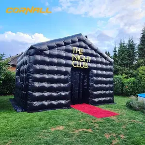 Commerciële Kwaliteit Zwarte Discolamp Mobiele Nachtclub Tent Opblaasbare Pub Party Tent Opblaasbare Nachtclub Voor Feest