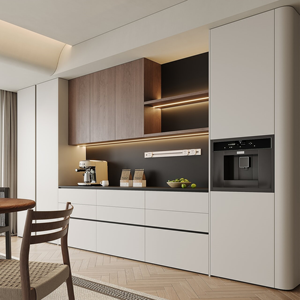 आधुनिक लक्जरी पैनल mdf लकड़ी साइडबोर्ड कैबिनेट घर रसोई लिविंग रूम होटल डाइनिंग रूम बार स्टोरेज फर्नीचर - Product Image 3