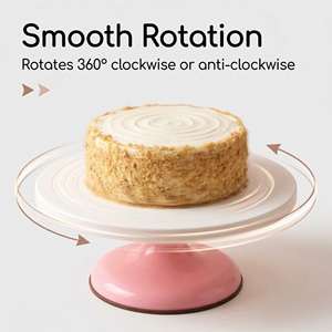 Durable Food-grade Plastic Modern 10 Inch <strong>Cake</strong> <strong>Stand</strong> Anti - Slip Base Smooth 360&deg; Rotation <strong>Cake</strong> Turntable - Product Image 1
