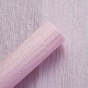 Papel crepé rosa hecho a mano con textura de piedra, papel de regalo floral, papel arrugado para arreglos florales, manualidades DIY - Product Image 1
