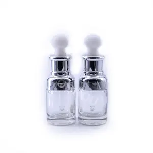化妆品香水瓶30毫升50毫升高品质香水瓶玻璃瓶，带移液管和银色盖