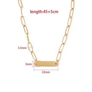 Collana con Ciondolo a Barra Lunga Personalizzabile in Acciaio Inossidabile Placcato Oro 18k, Impermeabile, per Incisione Laser Fai-da-Te - Product Image 4