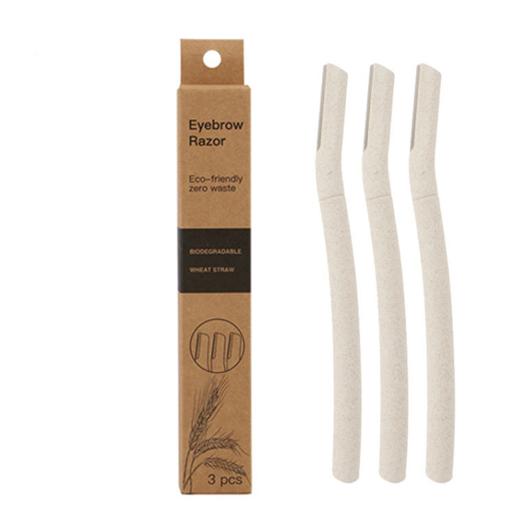 Экологичная биоразлагаемая Бритва для бровей из пшеничной соломы с нулевыми отходами, Женская бритва, триммер для бровей