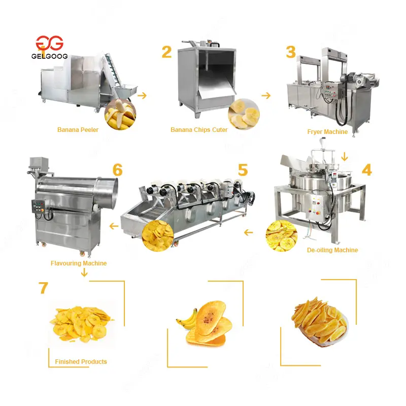 Fresh Plantain Chip E Abacaxi Flake Product Deoilng Processing Machine Small Industrial Banana Chips Making Plant