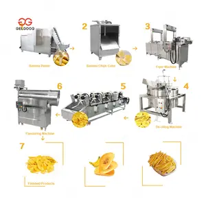 Taze muz çip ve ananas pul ürün Deoilng işleme makinesi küçük endüstriyel muz cips yapma bitki