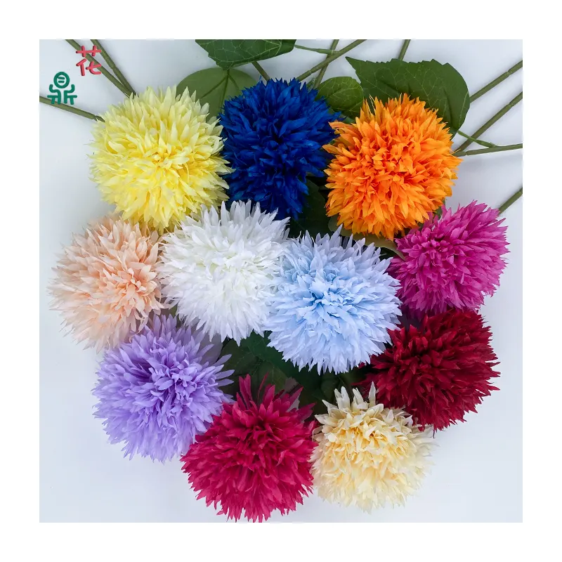 Single Branch Gold Silk Ball Commercial Beauty Made Of Artificial Flower Wedding Decoration Silk Flower Arrangement