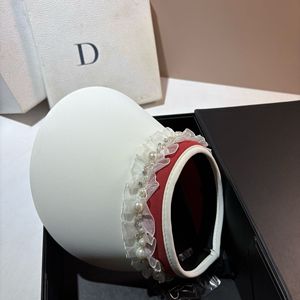 Élégant chapeau de <span class=keywords><strong>soleil</strong></span> coréen en dentelle perlée pour femme, double face, en soie glacée, idéal pour l'été et la plage - Product Image 2