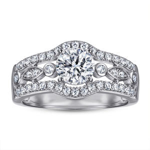 Conjunto de plata S925, conjunto de joyería Simple a la moda, diseño de lujo, anillo de circón nupcial, pendientes, collar, conjunto de joyería para mujer - Product Image 2