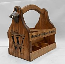 JUNJI Soporte portátil para cerveza Soporte para botella de vino Caja de regalo de madera con abrebotellas <span class=keywords><strong>Caddy</strong></span> de botella de madera - Product Image 4