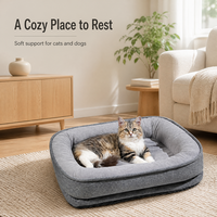 Coussin de lit pour animaux de compagnie, rectangulaire circulaire, épaissi, toutes saisons, OEM ODM, pour chat et chien, avec base antidérapante
