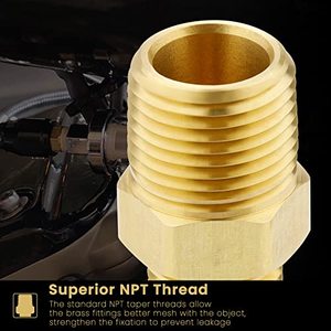 3/8 Npt X 1/4 Npt Nam Rắn Brass Hex Núm Vú Nặng Brass Ống Adapter Phụ Kiện Giảm Núm Vú Kết Nối - Product Image 6
