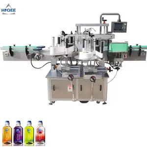 Higee labelling machine for square bottle round bottle flat bottle jar 2 sides labeling machine label applicator machine