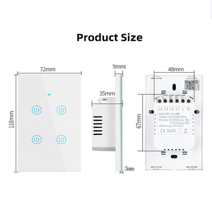 Interruptor Eléctrico Inteligente Táctil LEDEAST DS-121JLHK, Compatible con <span class=keywords><strong>Alexa</strong></span> y <span class=keywords><strong>Google</strong></span> Home, OEM, Interruptor Inteligente de 1/2/3/4 Vías - Product Image 5