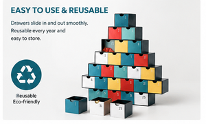 Unique Stackable Tree Shaped Advent <b>Calendar</b> Box Rigid Cardboard Empty Mystery Blind Box for Jewelry and Surprise Wholesale - Product Image 2