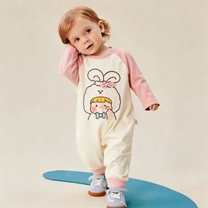 Tutina <span class=keywords><strong>per</strong></span> Neonati Primavera Autunno Inverno, Pagliaccetto in Puro Cotone con Stampe Cartoon, Unisex - Product Image 1