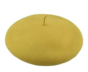fashional wool yellow beret