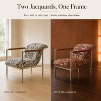 Fauteuil d'appoint en tissu de style Mid-Century Modern, fauteuil simple, fauteuil de designer vintage rembourré, fauteuil de détente pour salon