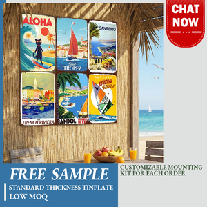 Affiche en métal à bas <span class=keywords><strong>prix</strong></span>, paysage de <span class=keywords><strong>Paris</strong></span>, design tendance, impression UV, cadeau de collection, décoration murale en tôle, artisanat - Product Image 2