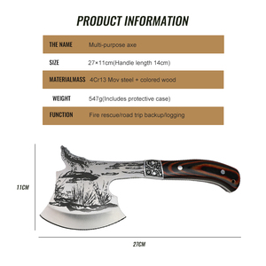 2025 mới tùy chỉnh bán buôn ngoài trời đa mục đích bằng gỗ Xử lý mở núi rìu sống sót cắm trại Rìu - Product Image 6